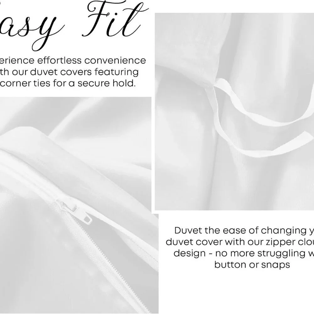Duvet Cover Set Queen Size - Viscose Derived from Bamboo Soft